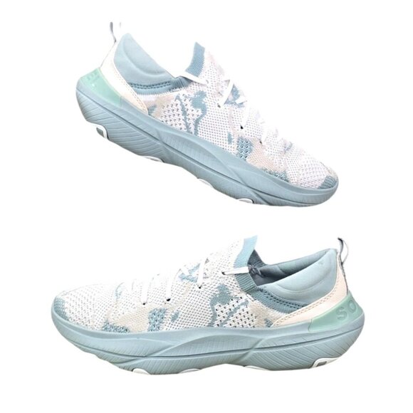 Sorel 8.5 Women's Kinetic RNEGD Lace Sneaker‎ Aqua/White - Picture 2 of 10